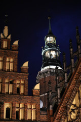 Fototapeta na wymiar Gothic Wroclaw Old Town Hall on market square