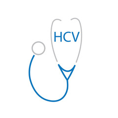 HCV (Hepatitis C Virus) acronym and stethoscope icon- vector illustration