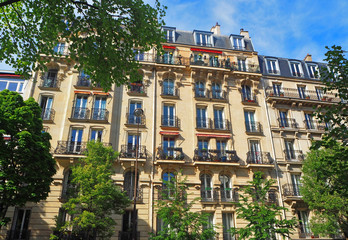 Paris. Typical architectural details of city facades