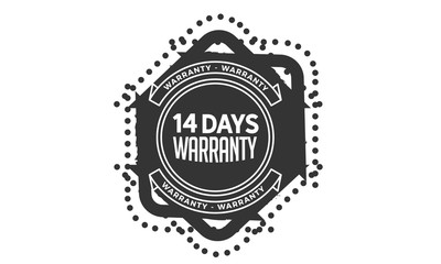 14 days warranty icon vintage rubber stamp guarantee