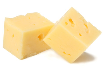 piece of cheese isolated on white background