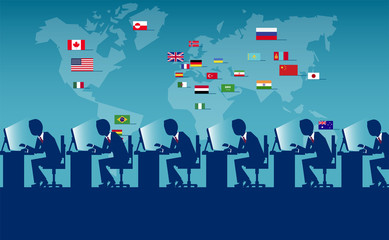 Multinational workforce on vector illustration