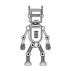 Funny robot cartoon vector illustration graphic design