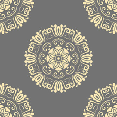 Classic seamless golden pattern. Traditional orient ornament. Classic vintage background