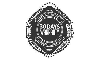 30 days warranty icon vintage rubber stamp guarantee