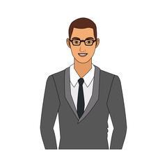 Businessman avatar cartoon vector illustration graphic design