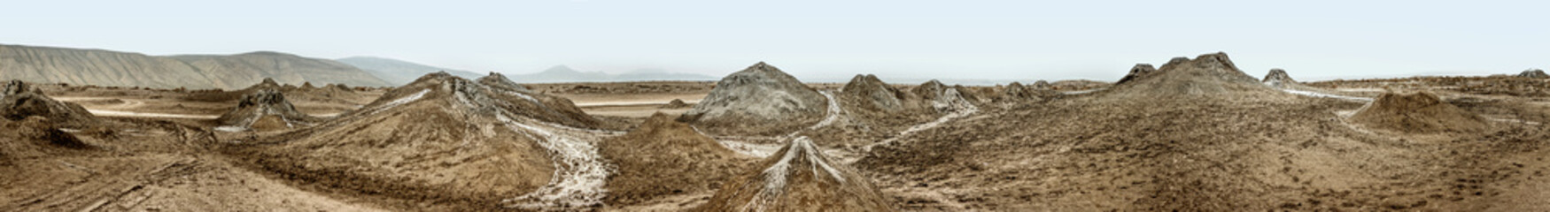 Panoramic view of mud volcanoes, Gobustan