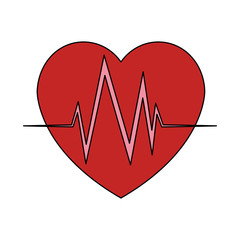 Heartbeat medical symbol vector illustration graphic design