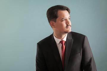 Profile portrait of professional business man