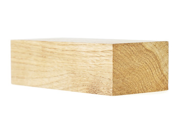 Oak wooden beam isolated on a white background
