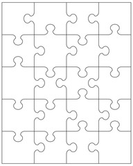 Fototapeta premium Illustration of separate parts of white puzzle