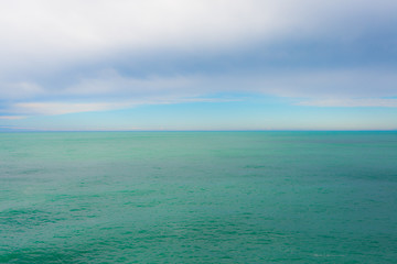 Empty horizon in open sea ocean with pastel color matte finish