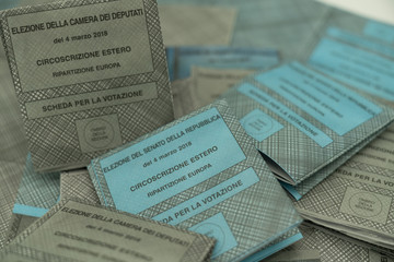 stack of ballot papers for Italian elections 2018
