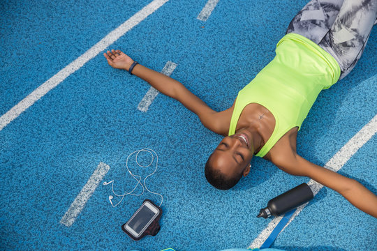 Woman relaxing after a workout