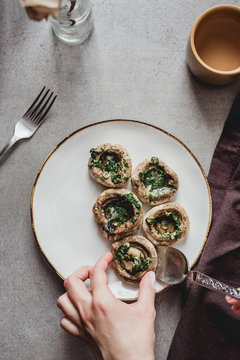 Roasted mushrooms