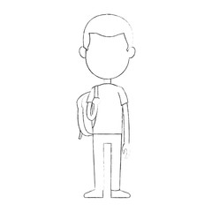 School boy cartoon vector illustration graphic design