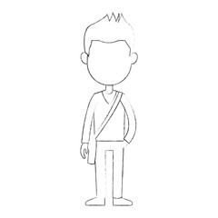 School boy cartoon vector illustration graphic design