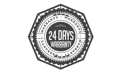 24 days warranty icon rubber stamp