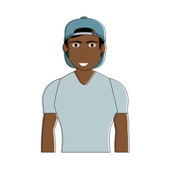 Young fashion man cartoon vector illustration graphic design