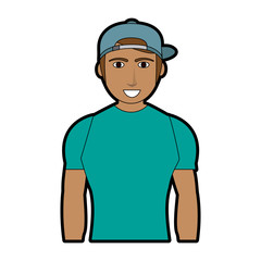 Young fashion man cartoon vector illustration graphic design