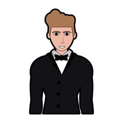 Man with elegant suit vector illustration graphic design