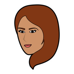 Woman face cartoon vector illustration graphic design