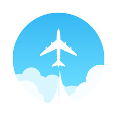 Travel by Plane, Vector Emblem