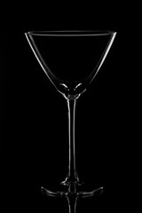 glass on black background
