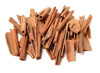 multiple chinese cinnamon isolated on white background 