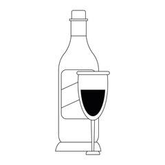 Wine bottle and cup vector illustration graphic design