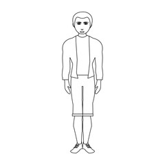 Young fashion man cartoon vector illustration graphic design