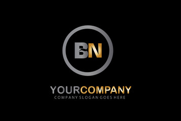 Letter BN Golden Circle Modern Design