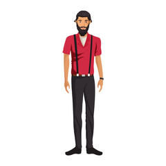 Hipster fashion man cartoon vector illustration graphic design