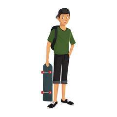 Young man cartoon vector illustration graphic design