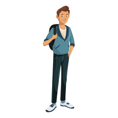 Young man cartoon vector illustration graphic design