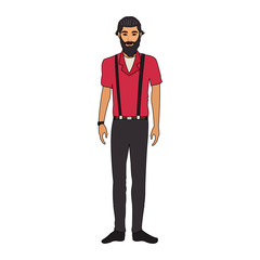 Fototapeta premium Hipster fashion man cartoon vector illustration graphic design
