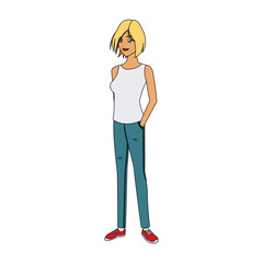 Fototapeta premium Fashion young woman vector illustration graphic design