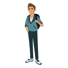 Young man cartoon vector illustration graphic design