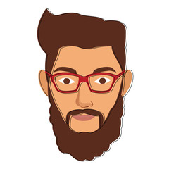 Hipster face cartoon vector illustration graphic design