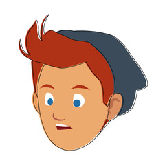 Man face cartoon with accesory vector illustration graphic design
