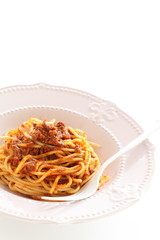 Homemade meat sauce spaghetti