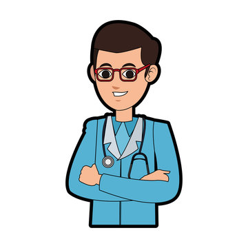 Doctor male cartoon vector illustration graphic design