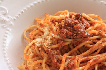 homemade meat sauce spaghetti
