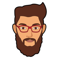 Hipster face cartoon vector illustration graphic design