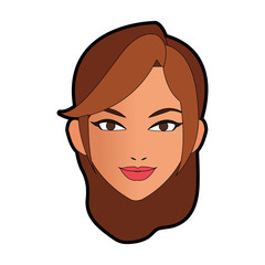 Woman face cartoon vector illustration graphic design