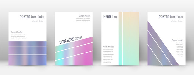 Flyer layout. Geometric noteworthy template for Brochure, Annual Report, Magazine, Poster, Corporate Presentation, Portfolio, Flyer. Alluring pastel hologram cover page.