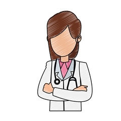 Woman doctor cartoon vector illustration graphic design