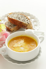 pumpkin soup and bread