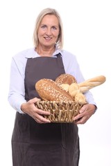 Mature woman with food