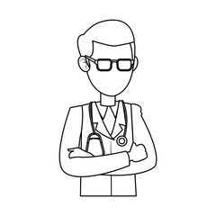 Doctor male cartoon vector illustration graphic design